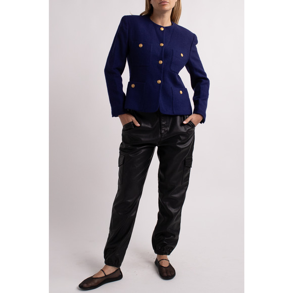 Vintage Jones NY Purple Blazer with Gold Buttons - Picture 2 of 6